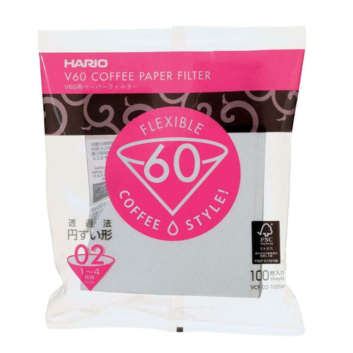 Hario V60 Paper Filters, Size 02 (White)